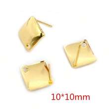 10 pièces Supports d'oreille en acier inoxydable géométriques polygonaux pour la fabrication de bijoux de boucles d'oreille DIY