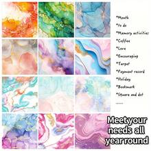 12 Sheets Marbled Single-Sided Colorful Cardstock Paper, Craft Card Making Paper Pack Scrapbooking Journal Supply Designer Art Paper Pad- Watercolored Pattern Single-Sided Colorful Paper For Scrapbook - Multicolor - View 3