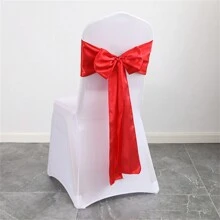 1pc Christmas/Wedding/Party Decorative Bowknot Chair Back Ribbon Sash