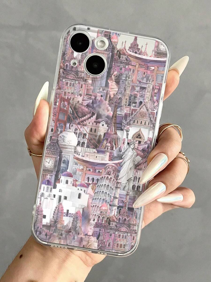 水彩建筑地标彩绘透明手机壳适用于 iPhone11/12/13/14/15/15pro/15 Plus/15 Promax/7plus/8plus/X/Xs Max/Xr/11pro/12pro/13pro/14pro/12mini/13mini/11promax/12promax/13promax/14promax/14plus/6/6s/6plus/7/8/Se&Samsung Galaxy/A54/A14/A12/A13/A15/A32/A33/A24/A52S/S20/S21/S22/S23/S24/S23Plus/S24ultra - 彩色 - 查看 1