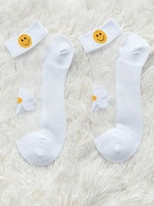 5 pares de calcetines de tobillo de verano con borlas, diseño de gato blanco y negro de fibra de vidrio transpirable, apropiados para uso diario, con tema de postre congelado para mujer