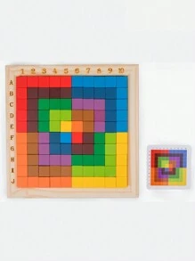 Montessori Counting Blocks (3-6 Years) - 100 Wooden Colorful Blocks For Enhancing Creativity, Color Recognition And Cognitive Skills - Multicolor - View 5