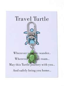 Travel Turtle Shaped Keychain With Small Bag And Card, A Gift For Traveling Friends Car Accessories Bag Charm School Cute Goth Y2k Christmas - Turtle - View 17