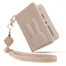 带锁槽的卡包钱包，女士短款钱包，双折钱包，男女通用动物图案紧凑型双折旅行钱包，简约卡包，女士双折钱包，带伸缩腕带，可装卡、现金和通勤用品