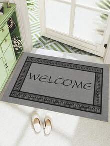 1 Miếng Lá thư In Mẫu Thảm cửa , Phong cách Đơn giản Polyester Chất xơ Hình chữ nhật Thảm trải sàn Thích hợp Đối với Phòng khách Nhà  Trang trí - Xám - Xem 5