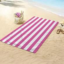 1pc Extra Large Stripe Printed Beach Towel, Bath Towel, Travel Essential, Pool Towel, Camping Towel, Gifts For Adult Women Men On Beach Vacation. Made Of 250gsm Ultra-Fine Fiber Which Is Extra Thick, Super Soft And Portable Without Occupying Much Space.
