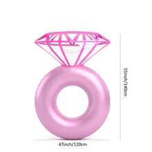 Inflatable Rhinestone Ring Pool Float - Engagement Ring Bachelorette Party Float Stagette Decorations Swimming Tube Floaty Outdoor Water Lounge For Adults - 1pcs - View 3