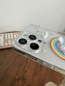 1入組透明TPU材質獨角獸圖案手機殼，適用於蘋果和三星型號 - 彩色 - 查看 4