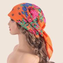 1pc Women's Fashionable Spring/Summer Printed Square Bandana With Plant & Floral Pattern, Suitable For Outdoor Windproof, Dustproof Decoration Boho Headband Soft Hijab Veiled Clothes - Multicolor - View 17