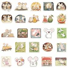 50入組卡通老鼠圖案貼紙可用於diy手機殼、筆記本電腦、行李箱、收納杯等,防水裝飾貼紙 - 彩色 - 查看 4