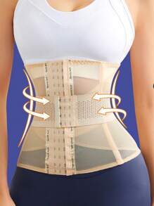 1pc Summer Waist Trainer For Women Short Torso Body Shaper Tummy Control Waist Belt Postpartum Breathable Shapewear, Sports