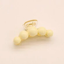 1 pieza Pinza de pelo de color albaricoque elegante y de moda con una gran perla falsa, estilo pinza de pelo, adecuado para uso diario, citas y vacaciones