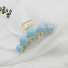 1 pieza Pinza de pelo de color albaricoque elegante y de moda con una gran perla falsa, estilo pinza de pelo, adecuado para uso diario, citas y vacaciones