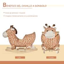 HOMCOM Baby Rocking Horses & Animals - Brown - View 5
