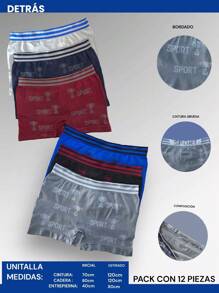 12 PIECES MEN'S BOXER MICROFIBER - Red - View 3