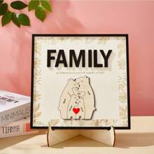 1 đồ trang trí xếp hình tên bằng gỗ tùy chỉnh, đồ trang trí xếp hình tùy chỉnh, đồ trang trí tùy chỉnh, xếp hình cá nhân hóa, gia đình gấu, gia đình voi, đồ trang trí nhà, quà tặng cho các cặp đôi, gia đình, cha mẹ, xếp hình tên, quà tặng lý tưởng cho Ngày của Mẹ, Ngày của Cha, sinh nhật hoặc kỷ niệm, quà tặng cho cô ấy, quà tặng cho anh ấy - Con gấu - Xem 4