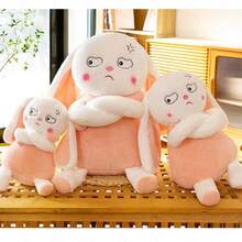 New Funny Pulling Rabbit Plush Toy Doll Super Cute, Cute, Angry Rabbit Doll Cloth Doll Pillow Friend - White - View 4
