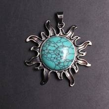 1 Pièce Collier Pendentif En Cristal Naturel En Forme De Soleil Pour Femmes Et Hommes, Pierre D'anniversaire Avec Cordon, Cadeau Spirituel Pour Noël Et Anniversaire, Carte Incluse