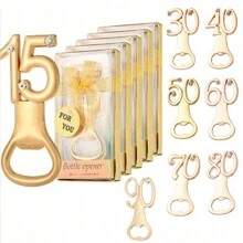 Digital Bottle Opener For Wedding, Birthday, Advertising Gift, Golden Wedding, Party Favor, Alloy Made For Beer Bottle - Available In 30/40/50/60/70/80/90 Number Design - Multicolor - View 1