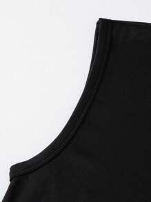 Conjunto de 3 peças de Camiseta de Treinamento Fitness para Homens Preto, Respirável e Confortável com Alças Cruzadas, Gola Redonda e Sem Mangas Para Uso Doméstico