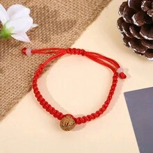 1 Miếng Thủ công Dệt Đào & Quả óc chó Vòng tay Với Đỏ  String - Nhiều màu - Xem 2