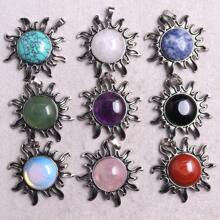 1 Pièce Collier Pendentif En Cristal Naturel En Forme De Soleil Pour Femmes Et Hommes, Pierre D'anniversaire Avec Cordon, Cadeau Spirituel Pour Noël Et Anniversaire, Carte Incluse