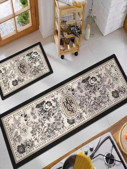 A Piece Of Diatomaceous Earth Kitchen Mat With High-End Color Block And Gradient Pattern, Providing Cushioning, Fatigue Relief, Water Absorption, Quick Drying, Non-Slip Function, Suitable For The Kitchen, Bathroom, Entrance, Laundry Room Etc. ,Room Decor