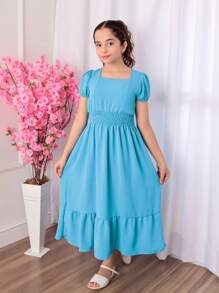 Young Girls Dresses - Baby Blue - View 1