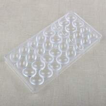 1pc Plastic Polycarbonate Interconnected Chocolate Mold With Small Egg Compartments, Transparent Baking Chocolate Mold - White - View 2