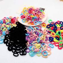 100pcs/Pack Random Delivery Cute Cartoon Style Elastic Hair Ties, Hair Bands