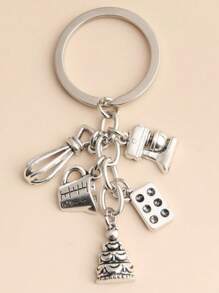 1 件可爱迷你烘焙工具钥匙扣套装，男女通用厨房用具饰物，适用于背包、钱包、手提包、汽车钥匙扣街头汽车配件包饰学院风哥特风 Y2k