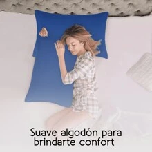 2 Standard Cotton Pillowcases Various Colors - Blue King - View 6