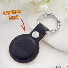 1pc Custom Leather Airtag Holder With Your Photo Name Initials Keychain Compatible With Apple Airtag With Leather Protection Secure Air Tag Holder Keychain With Metal Ring Lock Durable Airtag Case Cover Key Ring Accessories - Yellow/Black/Red/Brown Gifts For Boyfriend Girlfriend Funny,Kawaii,Y2K,Stylish,Unisex,Casual,Custom,Personalized,Unique,Customized,Ideal Gifts For Him,Ideal Gifts For Her,Her,Boyfriend,Girlfriend,Family,Friends,Children,For Anniversaries,For Valentine's Day,For Mother's Day,For Birthdays,For Children's Day,For Father's Day,For Graduation,For Weddings,For Housewarming