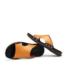 Pantoufles décontractées de plage pour hommes de grande taille - Jaune citron - Voir 6