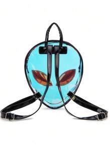 Funky Alien Backpack For Women Holographic Triangle Rucksack  Girls Casual Transparent Bag Rave Backpack - Multicolor - View 6