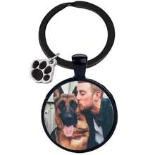 Customized Crystal Glass Photo Keychain With Gemstone - Time Capsule - Pet - Couple Photo