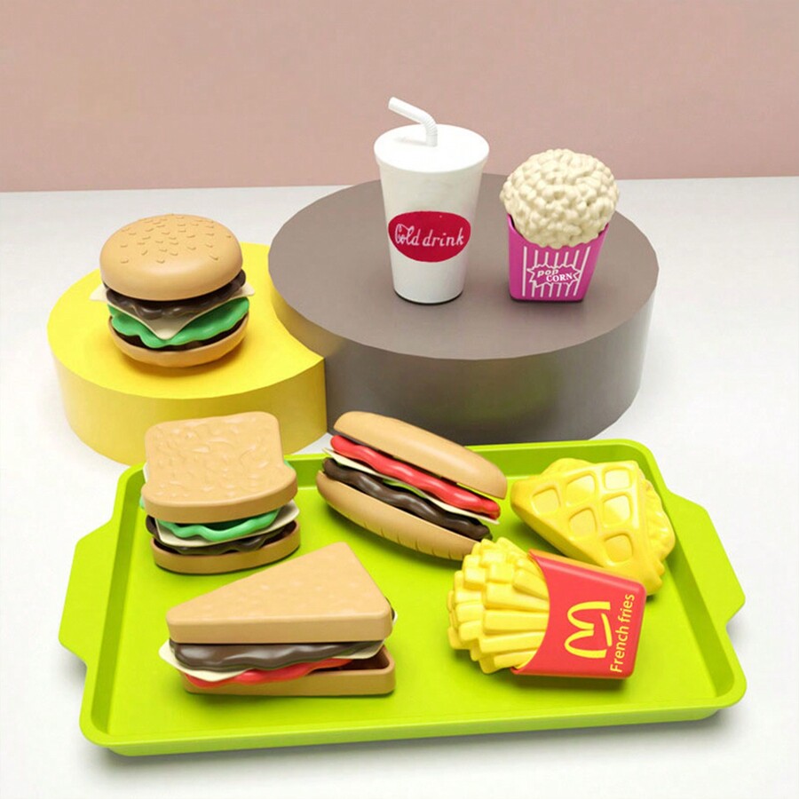 Christmas Decoration 9Piece Mini Theater Burger & Fries Kitchen Toy