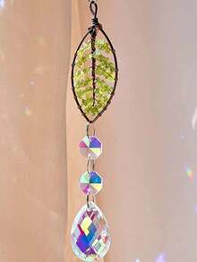 1 Pieza Colgante Decorativo Atrapa-sol De Piedra Natural Sin Pulir De Cristal - Plateado - Ver 3