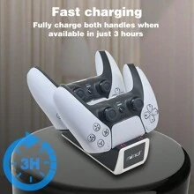 PS5 Bộ điều khiển Bộ sạc , PlayStation 5 Trạm sạc pin Với Led Chỉ báo , Gấp đôi USB Sạc nhanh Loại C - trắng - Xem 6