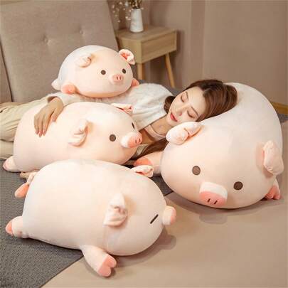 Cute Plush Pig Doll, Soft Stuffed Animal Plush Pillow, Pink Pig Decor For Room, Sofa, Great Gift For Kids, Thanksgiving, Wedding, Christmas, New Year, Valentine's Day For Boys And Girls