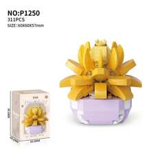 1 Bloco de Montar Flor, Blocos de Montar Série de Flores Coloridas DIY, Buquê Decorativo, Presente de Aniversário, Mini Bloco de Montar, Decoração de Mesa - Multicolorido - Visão 12