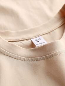 Young Girl Cute UFO, Cactus And Letter Printed Round Neck T-Shirt, Casual, Summer