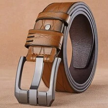 A Vintage Belt With Men's Needle Buckle, Leather, Casual Business Belt, Youth Vintage And Minimalist Belt, Korean Version Work Summer, School Casual, Business, Boyfriend Husband Father Dad Men Gift, Daily Wear, Fashion, Teen, Outdoor, Vacation, Athletic, Travel, Street, Boho, Vintage Fall, Autumn, Halloween Autumn-Winter Accessories,Suitable For Teens, Youth,Men,Casual, Outdoor, Athletic, Vacation, Graduation Gifts, Birthday, Daily Wear - A - View 14