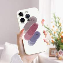 1 件柔软羊皮 TPU 橡胶防震手机壳，带三指印花设计，兼容 、三星、红米等型号 - 白色 - 查看 2