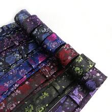 1 条男士 7 厘米涤纶时尚领带，带有大朵小花图案，适合婚礼、派对、约会休闲 - 彩色 - 查看 2