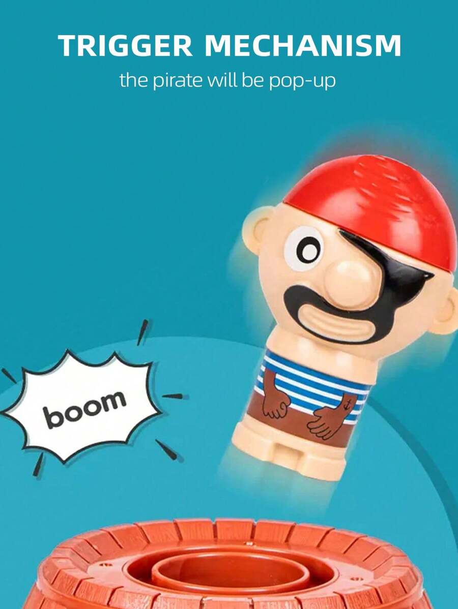 Funny Pirate Barrel Prank Relief Toy Lucky Draw Sword Stabbing Wooden