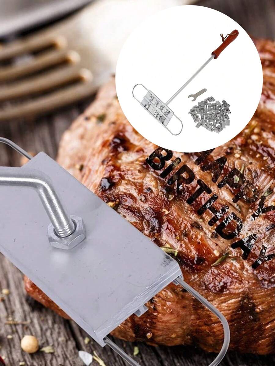 Bbq Branding Iron With Letters For Grilling - Silver - View 1