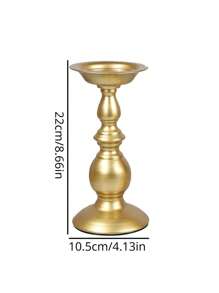 1pc Vintage European Style Iron Candle Holder/Candle Stand, Candlelight Dinner Photography Prop, Candlelight Dinner Wedding Table Decor, Room Decor/Home Decor/Dining Table Decor/Wedding Candle Decor, Suitable For Weddings, Holidays, Home Tabletop Decor, Parties, Weddings, Girlfriend Gifts/Winter Gifts, Thanksgiving/Christmas/Halloween - Gold - View 14