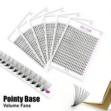 LAKANAKU Abonnie Pointy Base Lashes Premade Volume Fans 320 Fans Medium Stem Sharp Thin Pre Made Russian Volume Fans Eyelashes Extensions - D - View 2