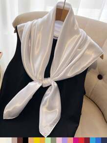 1pc Imitate Silk Solid 90 Color Bandana, Sunscreen, Light Cardigan, All-Match Decoration Scarf Bandana,Hair Band,Head Band Ideal For Dressing Up Your Look - Multicolor - View 12